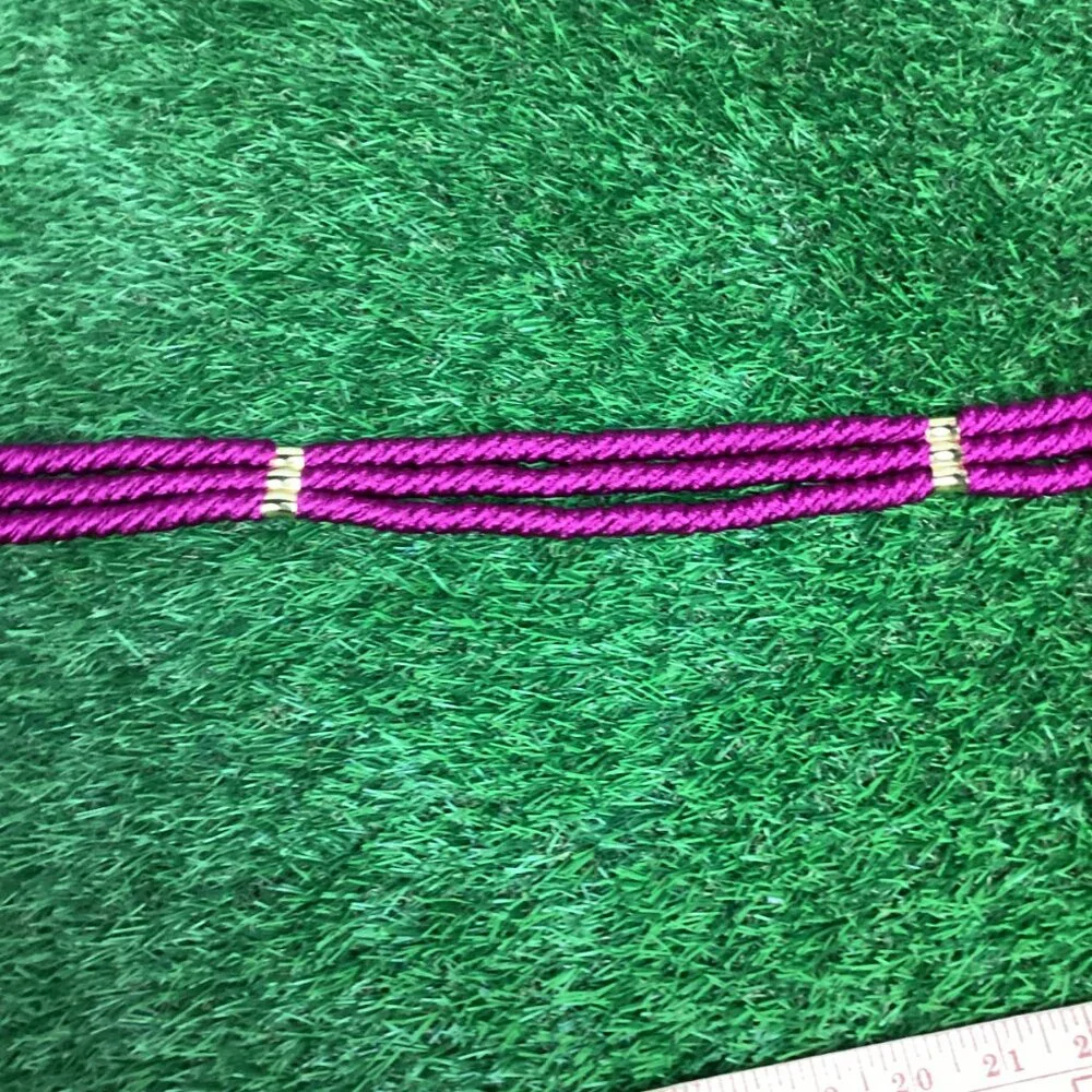 Vintage Gutos West Germany Purple Braided Rope & Rhinestone Belt S/M